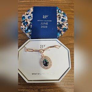 Bomb Party June Collection Necklace Lab Created Alexandrite Rose Gold Plating